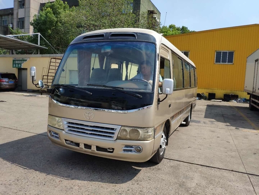 Gold Color Diesel Type 30000km Used Coaster Bus With 30 Seater